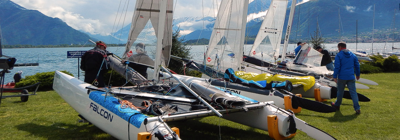 stellplatz boote Comer see Lagerung jollensegeln und Katamaran Domaso Comer see